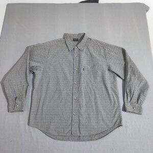 Levi Strauss button down shirt men's size XL blue grey white plaid